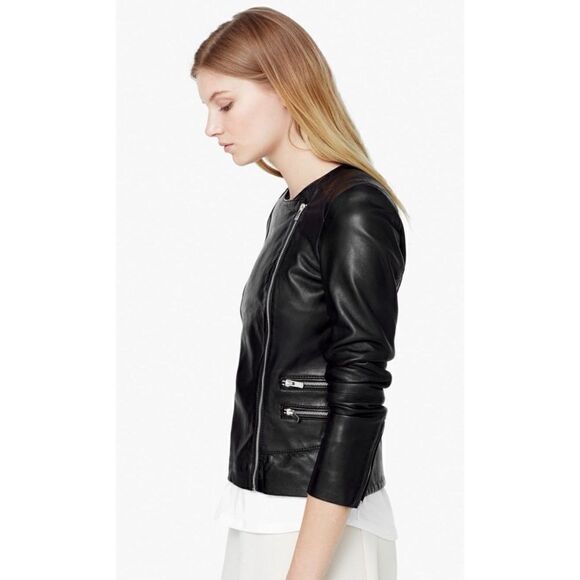 KasibadyLeather Crop Moto Jacket in Black Size S / excellent